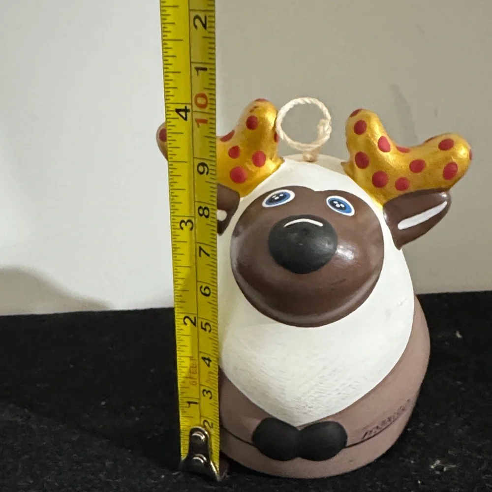 Festive Reindeer Ornament with Gold Antlers